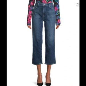 NWT HUDSON Noa JEANS Size 29 Mid Rise Crop Straight Leg Effrie Wash Blue NEW